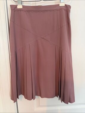 elevenses Dusty Rose Pleated A-Line Skirt